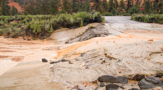 Desert flash flood at Red Canyon Utah USA