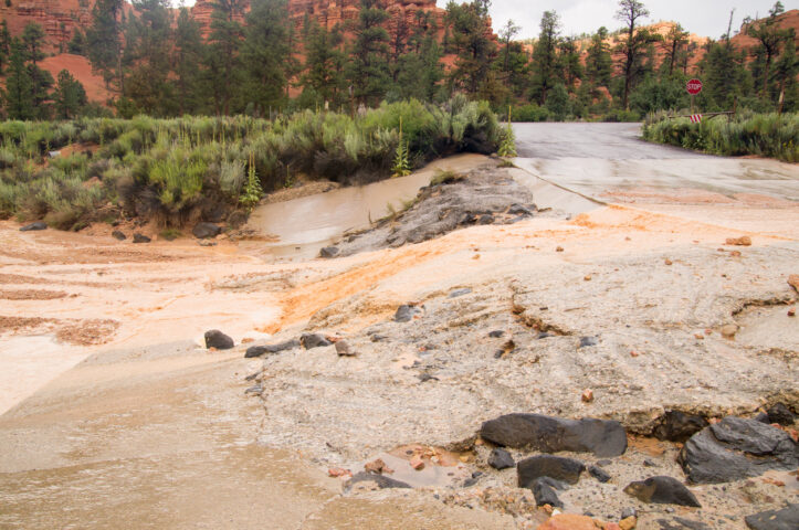 Desert flash flood at Red Canyon Utah USA