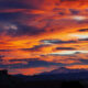 Sunset in winter in Castle Rock, Colorado.