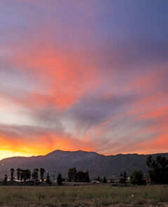 Sunset over Mount Baldy from Fontana